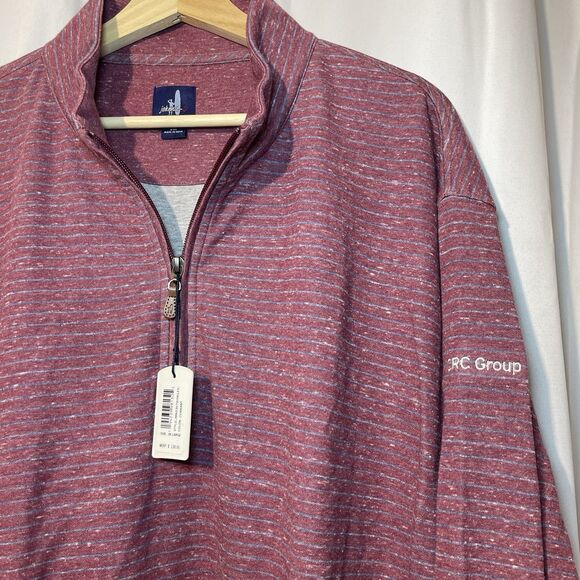 johnnie-O Other - Johnnie-O Skiles Striped 1/4 Zip Pullover Currant Red Men's Sz 2XL NWT